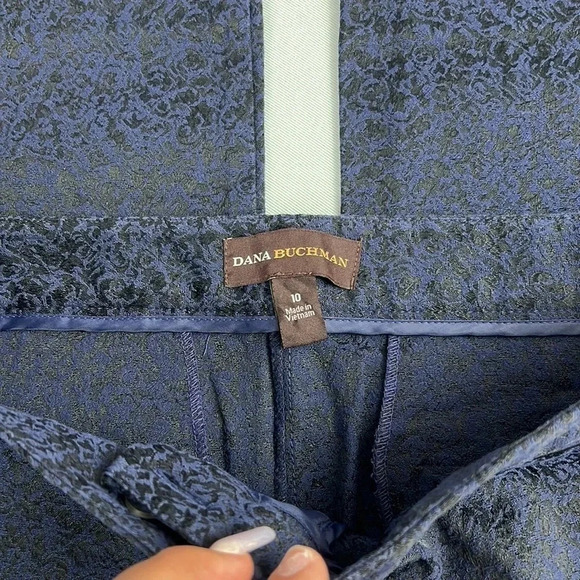 Dana Bushman Women’s 10 Textured Straight Leg Pockets Cotton Blend Dress Pant - Picture 4 of 7